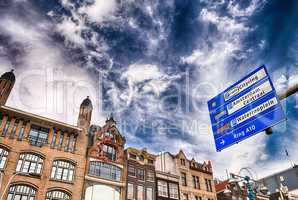 Amsterdam. City streets signs and directions