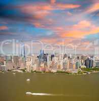 Manhattan skyline, aerial view of New York