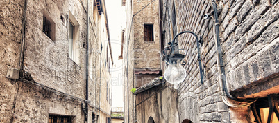 Ancient Medieval Buildings Walls of Siena, Italy