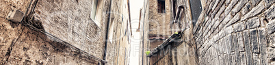 Ancient Medieval Buildings Walls of Siena, Italy