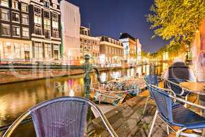 Canals of Amsterdam, beautiful night view