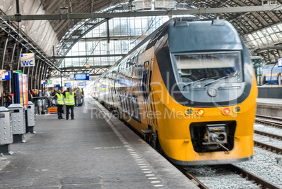 AMSTERDAM, APR 30: Train in central station, April 30, 2013 in A