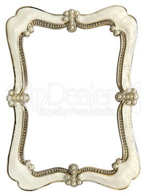 frame for photo with pearls isolated on white background