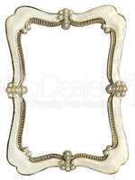 frame for photo with pearls isolated on white background