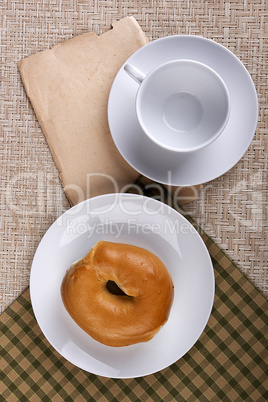 Butter a round bun - Bagel