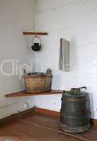 Wash basin in Russian hut