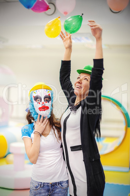 mother and daughter at a children's party