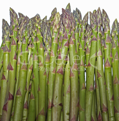 Green raw asparagus isolated on white