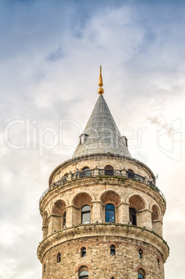 The Galata Tower, ancient building in Beyoglu, Istanbul - Turkey