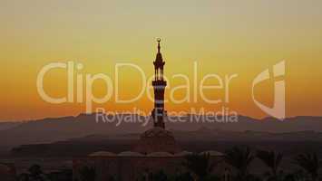 mosque in egypt at sunset