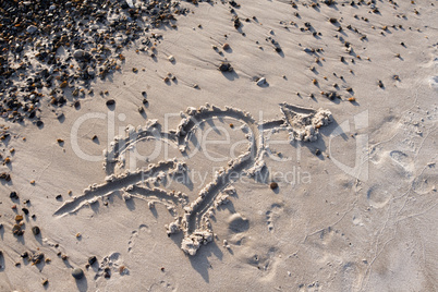 Heart with Arrow in the sand