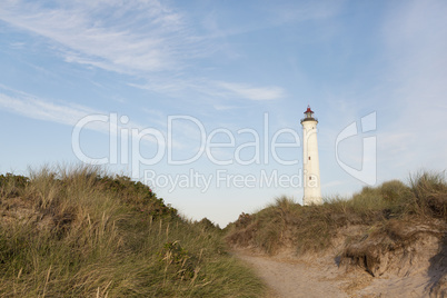 white lighthouse dunes