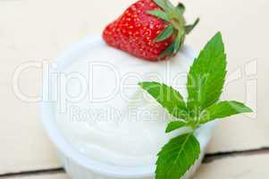 organic Greek yogurt and strawberry