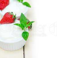 organic Greek yogurt and strawberry