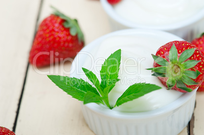 organic Greek yogurt and strawberry