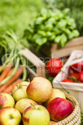 Apfel und Gemüse, apples and vegetables