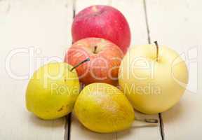 fresh fruits apples and  pears