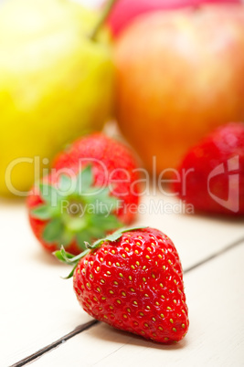 fresh fruits apples pears and strawberrys