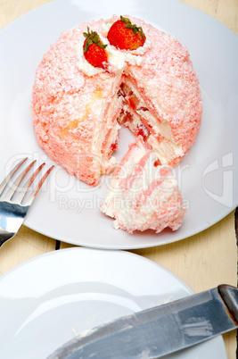 fresh strawberry and whipped cream dessert