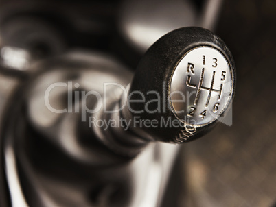 the shift lever manual gearbox closeup
