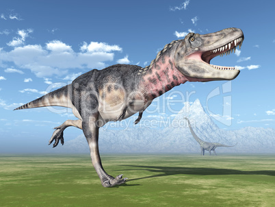 Tarbosaurus und Mamenchisaurus