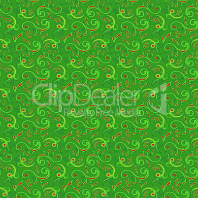 Seamless pattern mainly in green hues