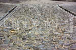 Old cobbled road in Lviv, Ukraine