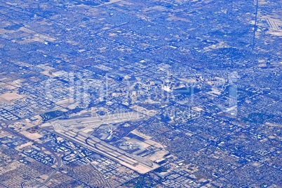Aerial view of urban sprawl