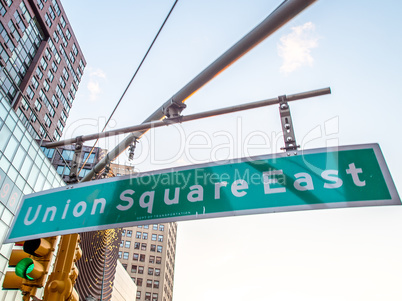 Union Square street sign in New York