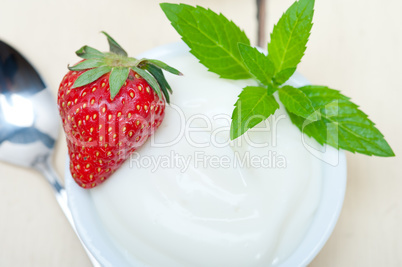 organic Greek yogurt and strawberry