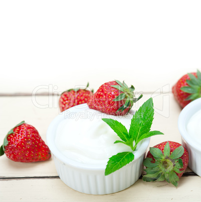 organic Greek yogurt and strawberry