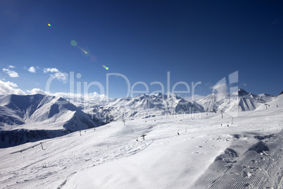 Ski slope in nice evening