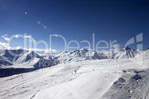 Ski slope in nice evening