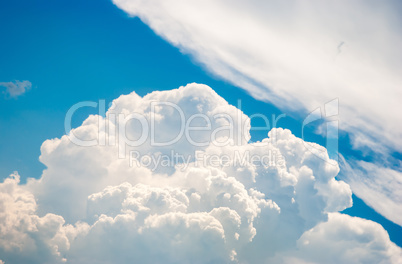 Blue sky and various cloud formations