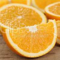 Nahaufnahme geschnittene Orangen Früchte