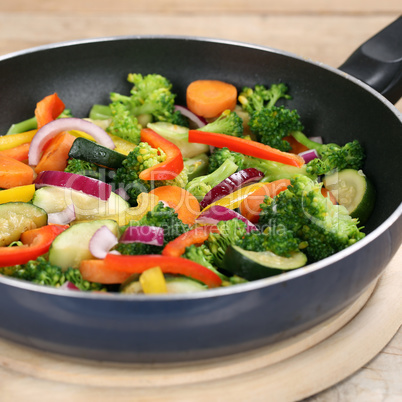 Gesunde Ernährung Gemüse Pfanne Gericht