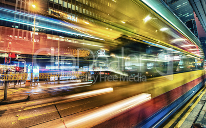 HONG KONG - MAY 10, 2014: Traffic light trails in the night. Pub