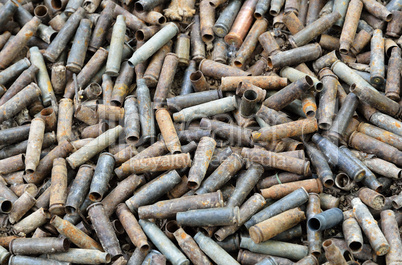 War background of used shells