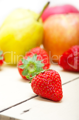 fresh fruits apples pears and strawberrys