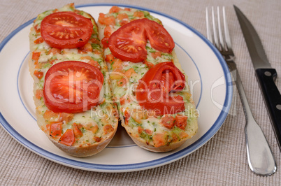 Baguette with pesto