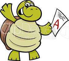 turtle with a mark cartoon illustration
