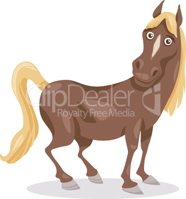 funny horse cartoon illustration