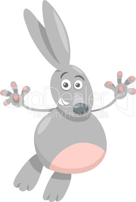 funny gray rabbit cartoon illustration