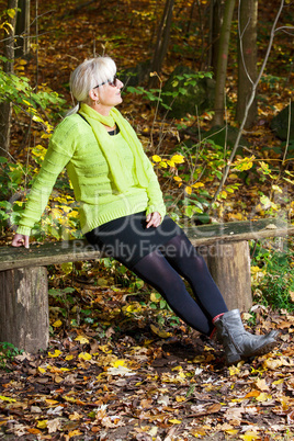 Woman in autumnal nature