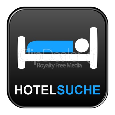 Schwarzer Button: Hotelsuche