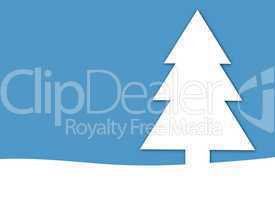 Weihnachtskarte blau mit Tannenbaum