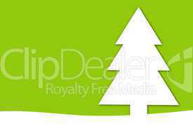 Weihnachtskarte hellgrün mit Tannenbaum
