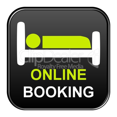 Schwarzer Button: Online Booking