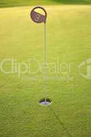 Golf hole with blurred background