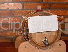 Wooden barrel with note